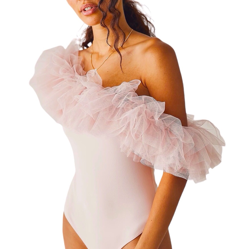 Free People Big Love Bodysuit Women Color Rose/Pink Size XL